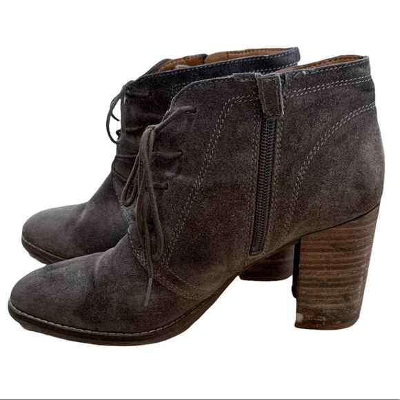 Franco Sarto shoes ankle booties and medium taupe lace up side zipper size 7.5 - Picture 3 of 8